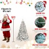 Flocked Pre-Lit Artificial Christmas Tree, Faux Xmas Tree with LED Lights, Snowy PVC Tips, Pine Cones, Hinged Structure - Koiai - 4 of 4