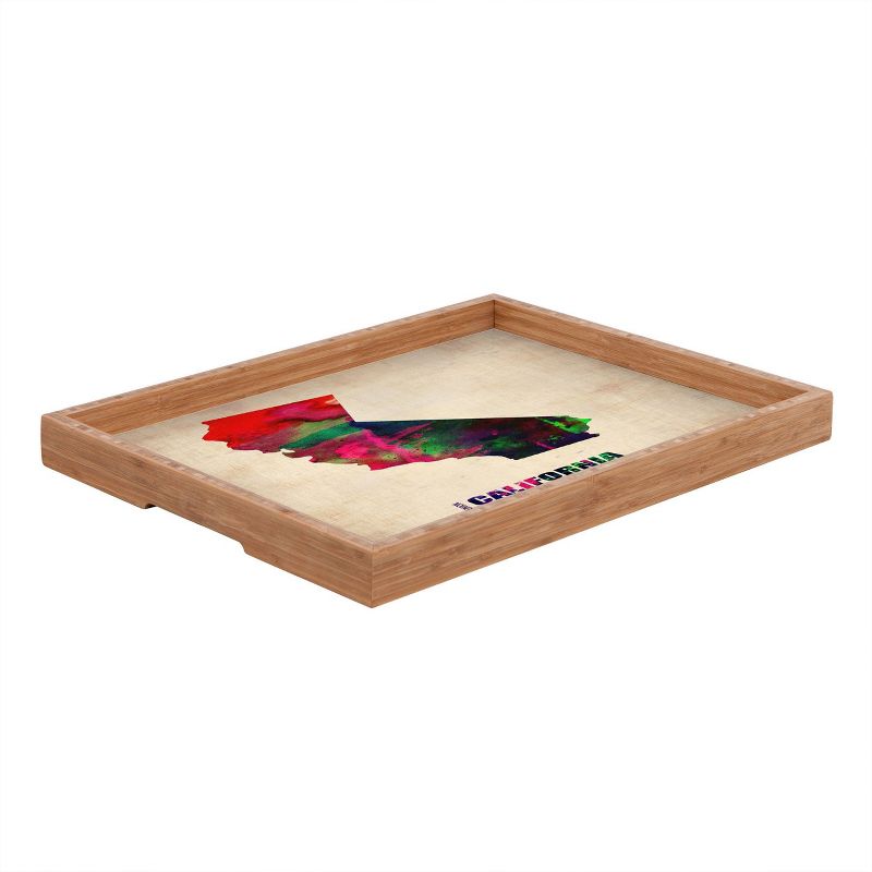 Naxart California Watercolor Map Rectangle Tray - Red - Deny Designs, 3 of 7