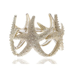 Anna-Kaci Women's Starfish Design Elastic Cuff Bracelet Summer Beach Inspired Jewelry - 1 of 4