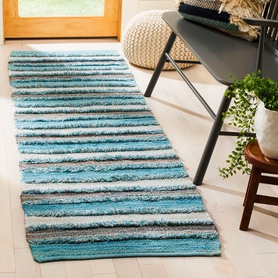 Coastal Breeze Aqua & Multi Handwoven Cotton 2'6" x 4' Rug