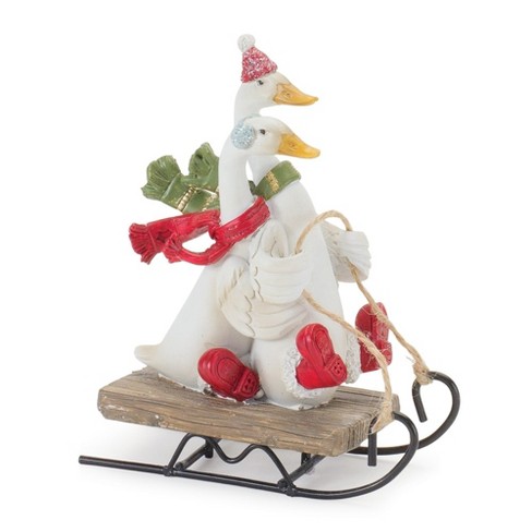 Melrose Sledding Holiday Goose Figurine (set Of 4) : Target