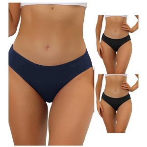 Allegra K Women's Mid-Rise Available in Plus Size Hipster Underwears 3 Packs - 1 of 4