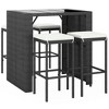 vidaXL Garden Bar Set - Black PE Rattan, Powder-Coated Steel, Tempered Glass, 5-Piece - 3 of 4