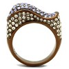 Slickblue Purple & Clear Synthetic Crystal Stainless Steel Ring for Women, Coffee Light Finish, Sizes 5-10 - 3 of 4