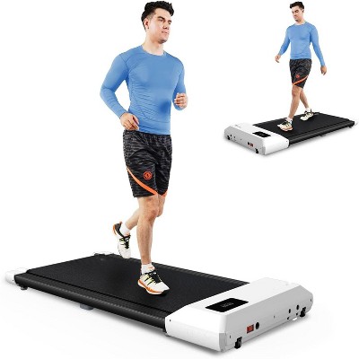 DeerRun Walking Pad Treadmill, 300 lbs Capacity 2-in-1 Portable Under Desk Treadmill with Remote Control & LED Display