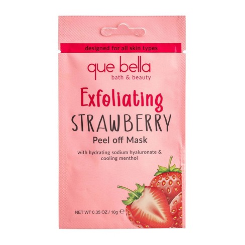 Que Bella Exfoliating Strawberry Peel Off Mask - 0.35oz Target