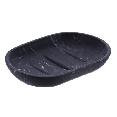 Evideco French Home Goods Black Marble Resin Hand Soap Dish