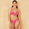 Women's Floral Print Low-Rise Cheeky Bikini Bottom - Shade & Shore™ Red - 3 of 4