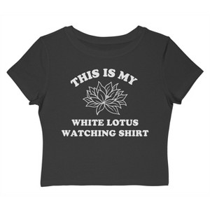 Rerun Island Women's Lotus Watching Shirt V2 Luxury Paradise Drama Short Sleeve Graphic Cotton Baby Tee - 1 of 4