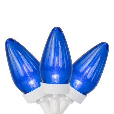 Northlight LED C7 Christmas Lights - Blue - 16' - White Wire - 25ct