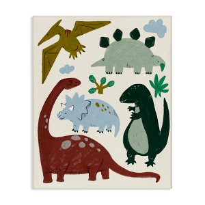 Stupell Industries Colorful Dinosaur Friends Canvas Art, 30" x 40" - 1 of 4