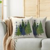 Christmas Pillow Covers 18X18 Set of 2, Green Blue Xmas Tree Buffalo Plaid Print - 4 of 4
