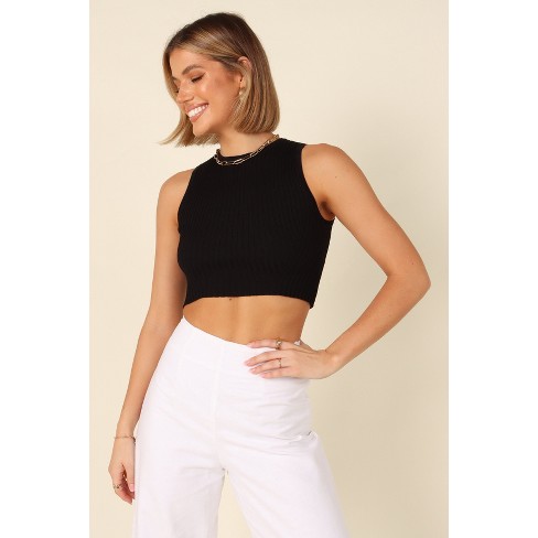 Petal and Pup Women's Monica Cropped Knit Top - Black L/XL