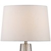 360 Lighting 27 1/2" Tall Cylinder Modern Table Lamps Set of 2 Silver Leaf Finish Hammered Metal Off-White Shade Living Room Bedroom Bedside - 3 of 4