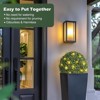 Artificial Topiary Ball Plant - Pre-Lit with 8 Modes, 40 LED Lights, Battery Operated, Remote Control - Outdoor & Indoor Decor - 2 of 4