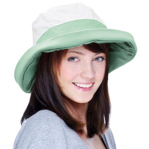 Solaris Women's Cotton Packable Bucket Hat, Wide Brim Bucket Hat for Women, UPF 50 Reversible Women Hat for Garden Party, Beach, Travel - 1 of 4