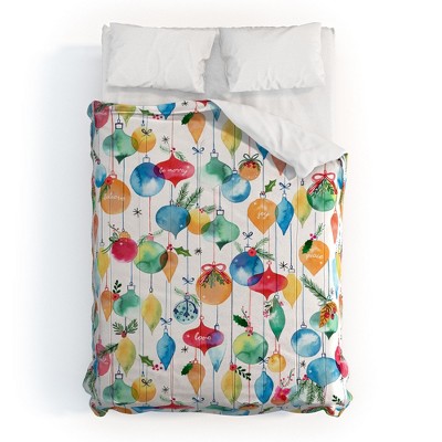 Ninola Design Christmas Baubles ords Comforter + Pillow Sham(s) - Deny Designs