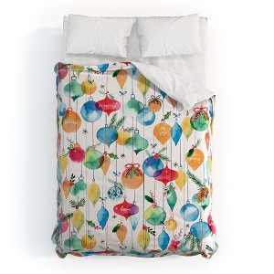 Ninola Design Christmas Baubles ords Comforter + Pillow Sham(s) - Deny Designs - 1 of 3