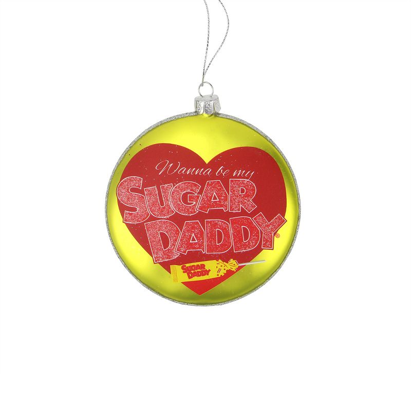 NORTHLIGHT 4" Candy Lane Tootsie Roll Sugar Daddy Caramel Lollipop Disc Christmas Ornament - Red/Yellow, 1 of 2