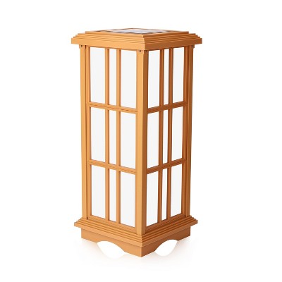 24.5" Solar Zen Outdoor Lantern White/Amber Light - Techko Maid