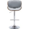 Sapphtopaz 1PC Adjustable Bar Stools with Bentwood Back, Swivel Counter Height Bar Stool with Upholstered, High Chair for Kitchen Island - 2 of 4