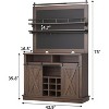 2025 New Farmhouse Coffee Bar Cabinet, 75" Tall Buffet Cabinet with Storage and Sliding Barn Door, for Dining Room,Home - 2 of 4