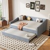 Kumasinova Twin/Full Size Daybed with Trundle,Fabric Upholstered Sofa Bed with Button Tufted Back & Piped Arms for Living Room,Bedroom - 2 of 4
