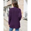 Womens Cardigan Sweaters Button Down Casual Long Sleeve Knit Outerwear Coat with Pocket - 3 of 4