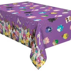 Treasures Gifted Club Squishmallows Tablecloth - 54in x 108in Table Cloth - Squishmallows Birthday Party Decorations - 1 of 4