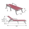 LeisureMod Marlin Patio Sling Chaise Lounge Chair With Arms in Grey Aluminum, Black - 4 of 4
