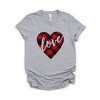 Simply Sage Market Women's Buffalo Plaid Love Heart Short Sleeve Graphic Tee - 3 of 4