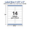 Avery Matte White Rectangle Labels with Sure Feed, 1-1/3" x 4" - 4 of 4