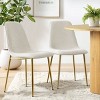 Armless Dining Chair Set Of 6 With Gold Metal Legs,Linen Dining Chair for Dining Room,Kitchen Chair,Farmhouse Funiture-Tanpinhause - 2 of 4