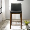 PAGED Bar Stools Mid-Century Modern Counter Stools Upholstered Dining Chairs with Black Vegan Leather for Home Pub - 2 of 4