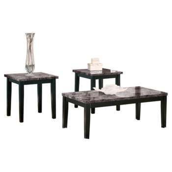 Set of 3 Maysville Occasional Table Sets Black - Signature Design by Ashley