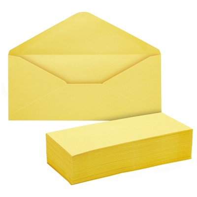 Sustainable Greetings Yellow Business Mailing Envelopes for Letters, Checks, and Cards (9.5 x 4.1 In, 200 Pack)