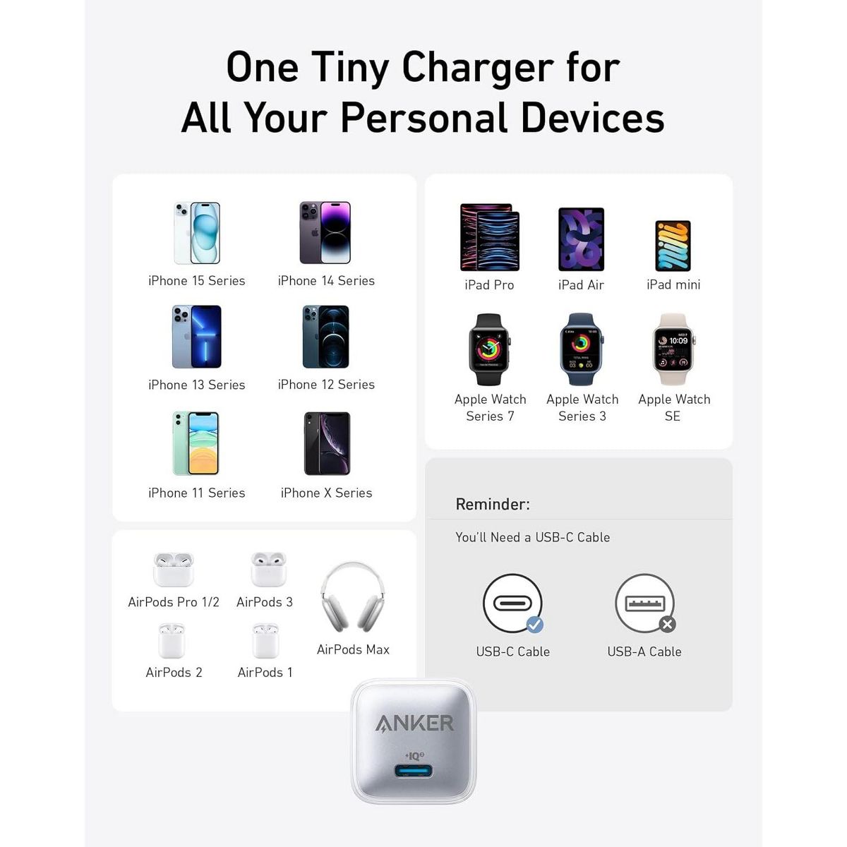 Anker USB C Charger Block 20W (Nano Pro), PIQ 3.0 Compact Fast Charger for iPhone 17/16/15/14 Series, Galaxy, Pixel 4/3, iPad (Cable Not Included) - thumbnail 10