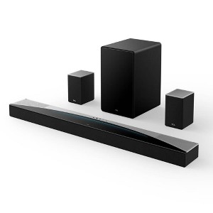 TCL Q Class 7.1.4 Channel Sound Bar with Wireless Subwoofer and Surround Speakers - Black Q85H, Refurbished - 1 of 4