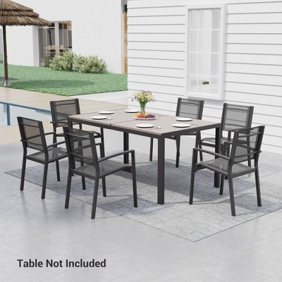 Sonkuki Outdoor Stacking Dining Chairs with breathable textile fabric