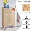 Modern Simple Rattan Shoe Cabinet with 4 Drawers and 1 Door, Natural  - ModernLuxe - 3 of 4