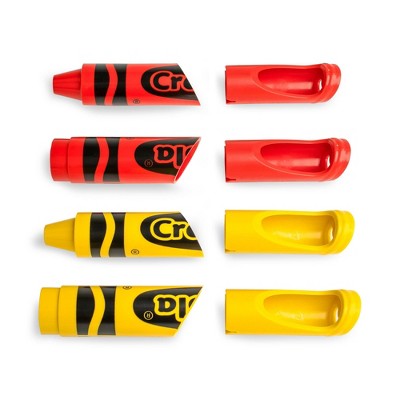 Room Copenhagen Crayola Set of 4 Crayon Wall Hooks | Happy Harlekin (2x Dandelion, 2x Red)