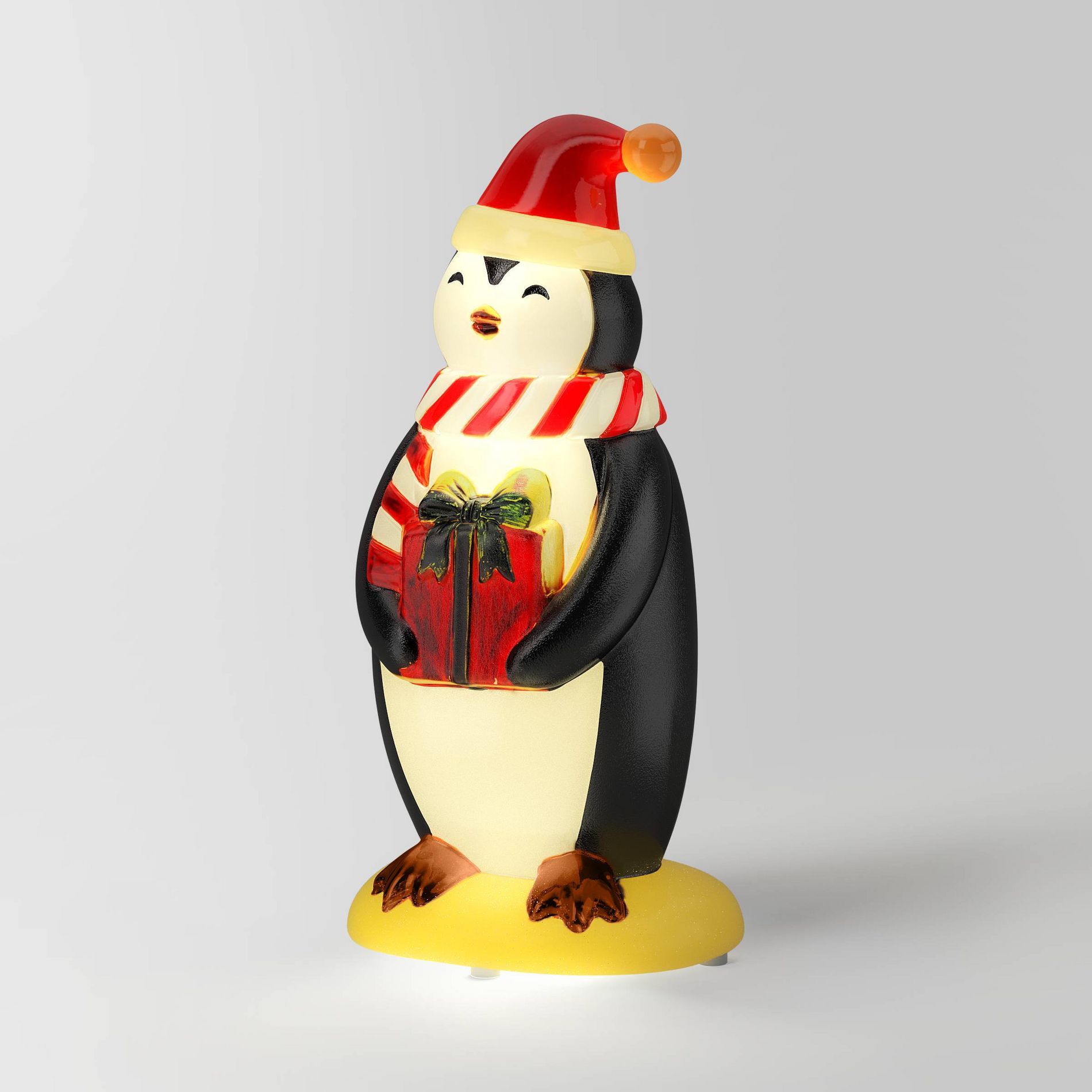 Christmas Lit Blow Mold Penguin with Gift Box Decor - Wondershop™
