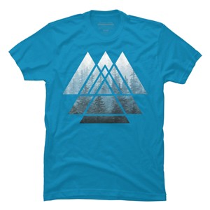 Men's Design By Humans Sacred Geometry Triangles - Misty Forest By Maryedenoa T-Shirt - 1 of 3