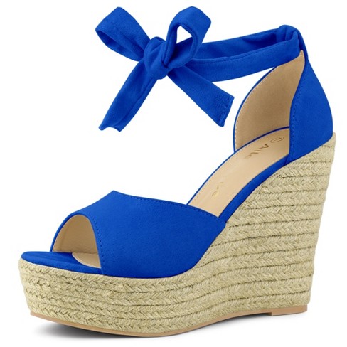 Allegra K Women's Espadrilles Tie Up Ankle Strap Wedges Sandals