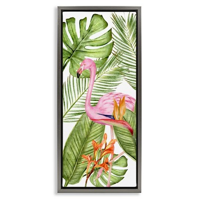 Stupell Industries Tropical Plants & Flamingo, 15" x 31"