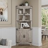 Acekool 67" Tall Corner Cabinet with Glass Door, Adjustable Shelves, Farmhouse Space-Saving Hutch Storage, Living Room Kitchen - 4 of 4