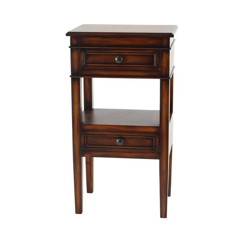 Distressed Wooden Side Table with Drawers - Olivia & May, 1 of 8
