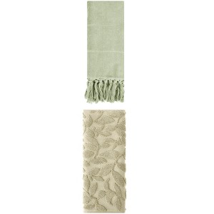 REGALWOVEN 2 Packs Soft Absorbent Cotton Hand Towels with Tassels 14" x 30" - 1 of 4
