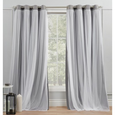 Exclusive Home Catarina Layered Solid Room Darkening Blackout And Sheer ...