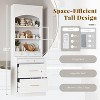 Modern 83.7" Tall Kitchen Pantry Cabinet with Faux Marble Top, Freestanding Hutch Cupboard with 5 Drawers and Adjustable Shelf, Set of 2 - 3 of 4